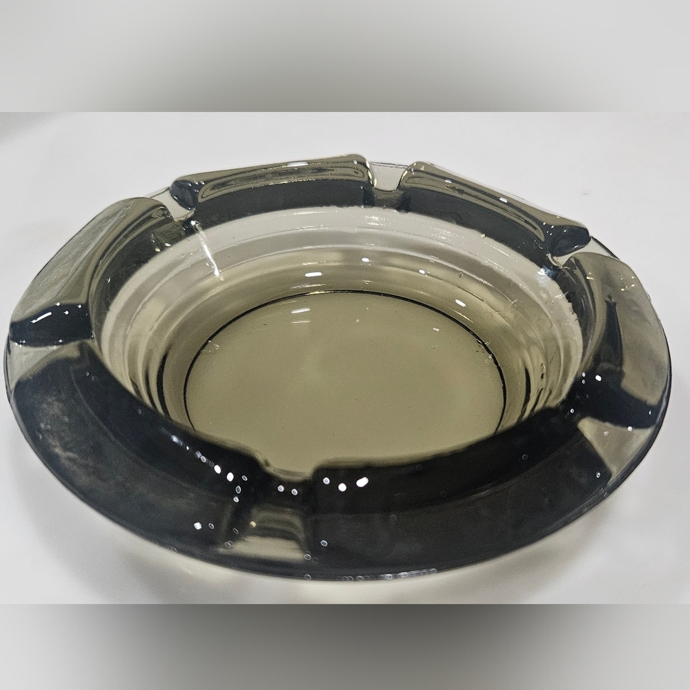 Elegant Gray/Green Glass Ashtray